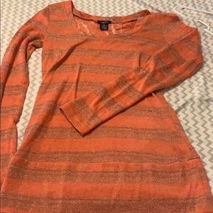 Rue 21 long sleeve striped shirt with a lace back